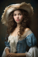 Young French Woman Of The 18th Century