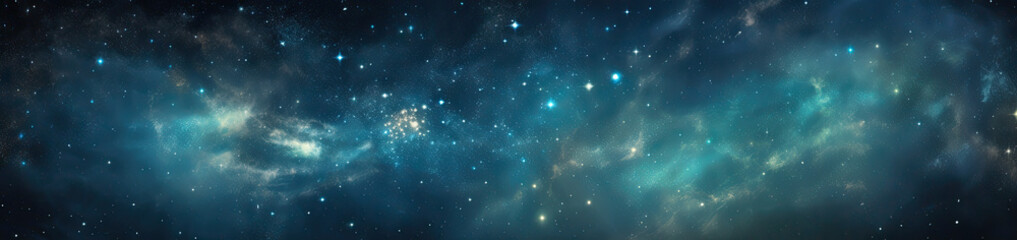 Wall Mural - Universe landscape panoramic view. Generative AI