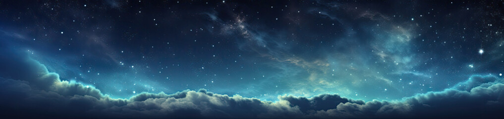Wall Mural - Universe landscape panoramic view. Generative AI