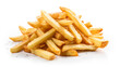 French fries or potato chips isolated on white background.
