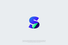 Initial Letter S With Fold Edge Gradient Typography For Business Name. Vector Logo Inspiration