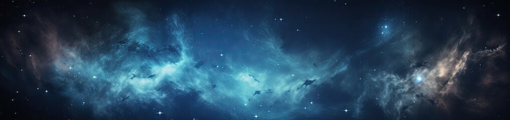 Wall Mural - Universe landscape panoramic view. Generative AI