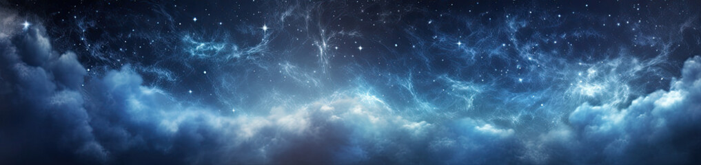 Wall Mural - Universe landscape panoramic view. Generative AI