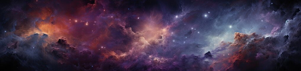 Wall Mural - Universe landscape panoramic view. Generative AI