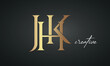luxury letters JHK golden logo icon premium monogram, creative royal logo design