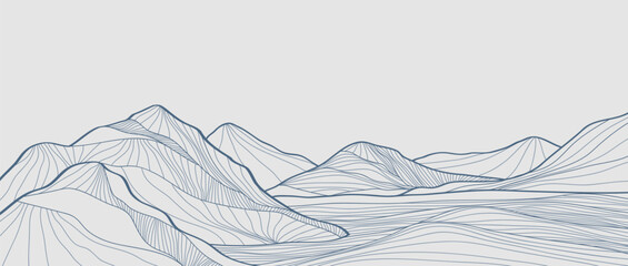 hand drawn mountain line arts illustration. abstract mountain contemporary aesthetic backgrounds lan