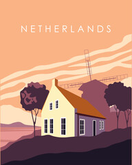 Wall Mural - Bourtange Netherlands travel poster.