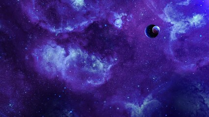 Wall Mural - 4K 3D Outer space animation Space flight to nebula eye Deep Space. Flying star field. Universe Space background. Dust particles Clouds. Cosmic Galaxy Stars, Bursting Galaxy, Star Fields Galaxy