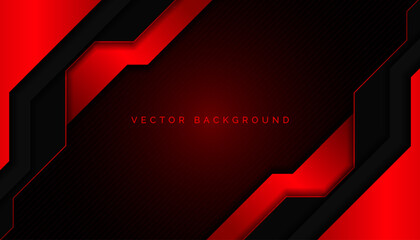 Wall Mural - abstract futuristic modern dynamic red shiny lines on dark black background. futuristic modern overlapping shapes background