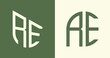 Creative simple Initial Letters RE Logo Designs Bundle.