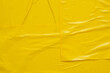Leinwandbild Motiv Blank yellow crumpled and creased paper poster texture background