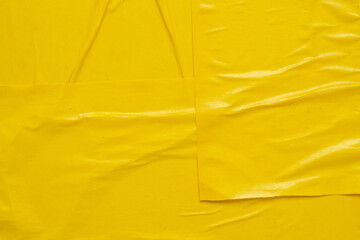 Wall Mural - Blank yellow crumpled and creased paper poster texture background