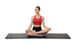 © New Africa - Young woman practicing yoga on white background
