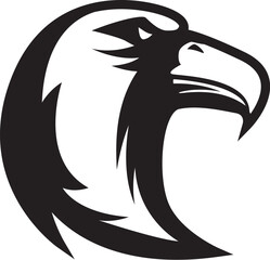 Sticker - Eagle head. Sport team or club mascot.  Design element for logo, label, emblem, sign. Vector illustration.