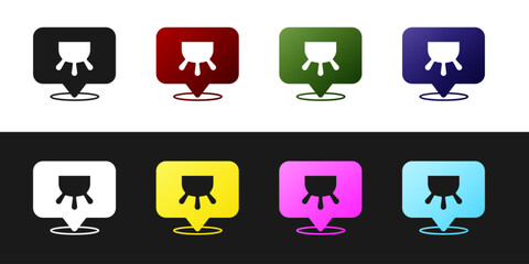 Sticker - Set Udder icon isolated on black and white background. Vector