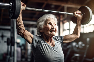 portrait of senior working out gym fitness, fitness concept. senior healthy lifestyle with fitness g