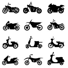 Motorbike Icon Vector. Moped Illustration Sign. Scooter Symbol Or Logo.