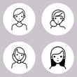 © Shova - Vector woman face line icons