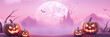 © FATHOM - Halloween pumpkin ghosts in the spooky forest - Generative AI