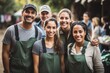 © itchaznong - Young Volunteers with garbage bags cleaning park area. Ecology, Charitable organization concept. Generative AI