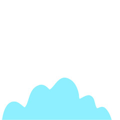 Sticker - Blue Cloud Cartoon In Flat Style