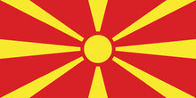 North Macedonian Flag Of North Macedonia - Isolated Vector Illustration