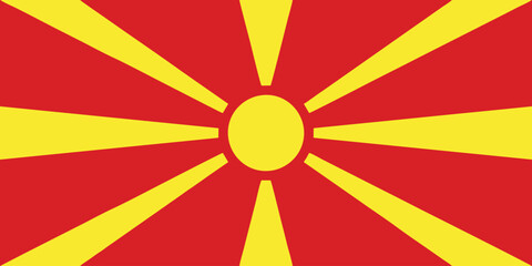 north macedonian flag of north macedonia - isolated vector illustration