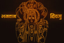 3d Neon Sign God Vishnu Ji Hindu God