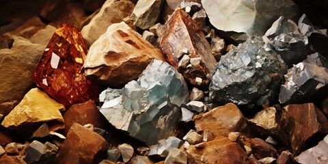 a small pile of minerals extracted in a rare earth mine