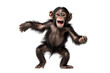 Isolated Young Chimpanzee Dancing Transparent Background. Generative AI