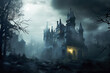 canvas print picture -  Spooky old gothic castle
