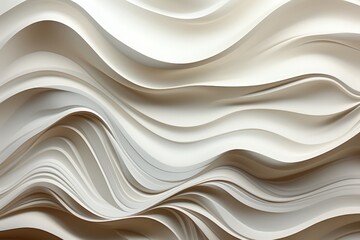 Wall Mural - White wavy paper texture, cutout design. Elegant background. Made with Generative AI