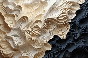 White wavy paper texture, cutout design. Elegant background. Made with Generative AI
