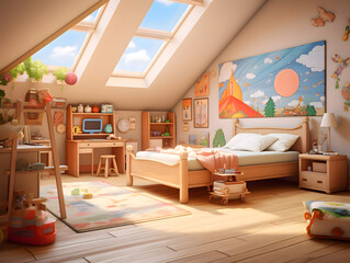 Wall Mural - A modern and cosy kids bedroom - Home design theme