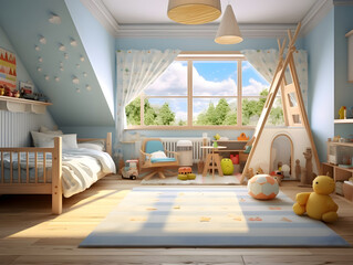 Wall Mural - A modern and cosy kids bedroom - Home design theme