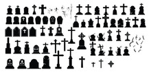 Collection Of Halloween Grave Set Silhouette