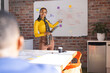© Wavebreak Media - African american casual businesswoman making presentation on whiteboard using tablet in meeting room