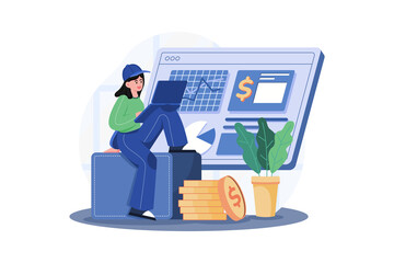 Wall Mural - market analysis illustration concept