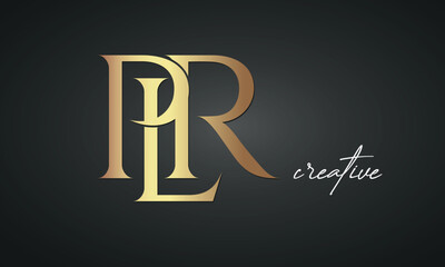 luxury letters PLR golden logo icon premium monogram, creative royal logo design