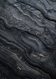 Fototapeta Dziecięca - Abstract granite pattern on wet black stone, realistic coal, natural green energy. Generative Ai.