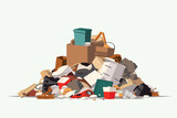 Fototapeta Big Ben - trash pile vector flat minimalistic isolated illustration