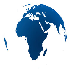 highly detailed earth globe, africa and middle east. png clipart isolated on transparent background