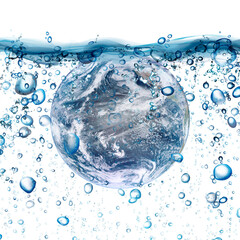 Wall Mural - Lack of water on the world. Earth day or World Water Day concept. Water scarcity concept on earth isolated on png background. Elements of this image furnished by NASA.