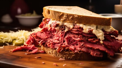 Wall Mural - Reuben sandwich with corned beef