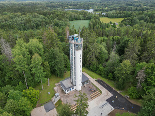 Wall Mural - Aerial view of Suure Munamae observation tower in Estonia