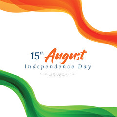 indian happy independence day orange and green background social media post design