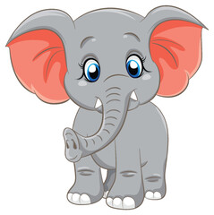 Wall Mural - Cute Elephant Cartoon Character