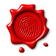 Fingerprint seal, electronic signature concept, transparent background