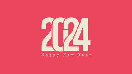 Wall Mural - 2024 Happy New Year Logotype.