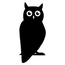 Owl Silhouette Isolated. Vector Illustration